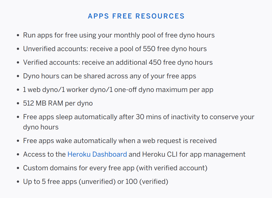 Heroku App Free Resources