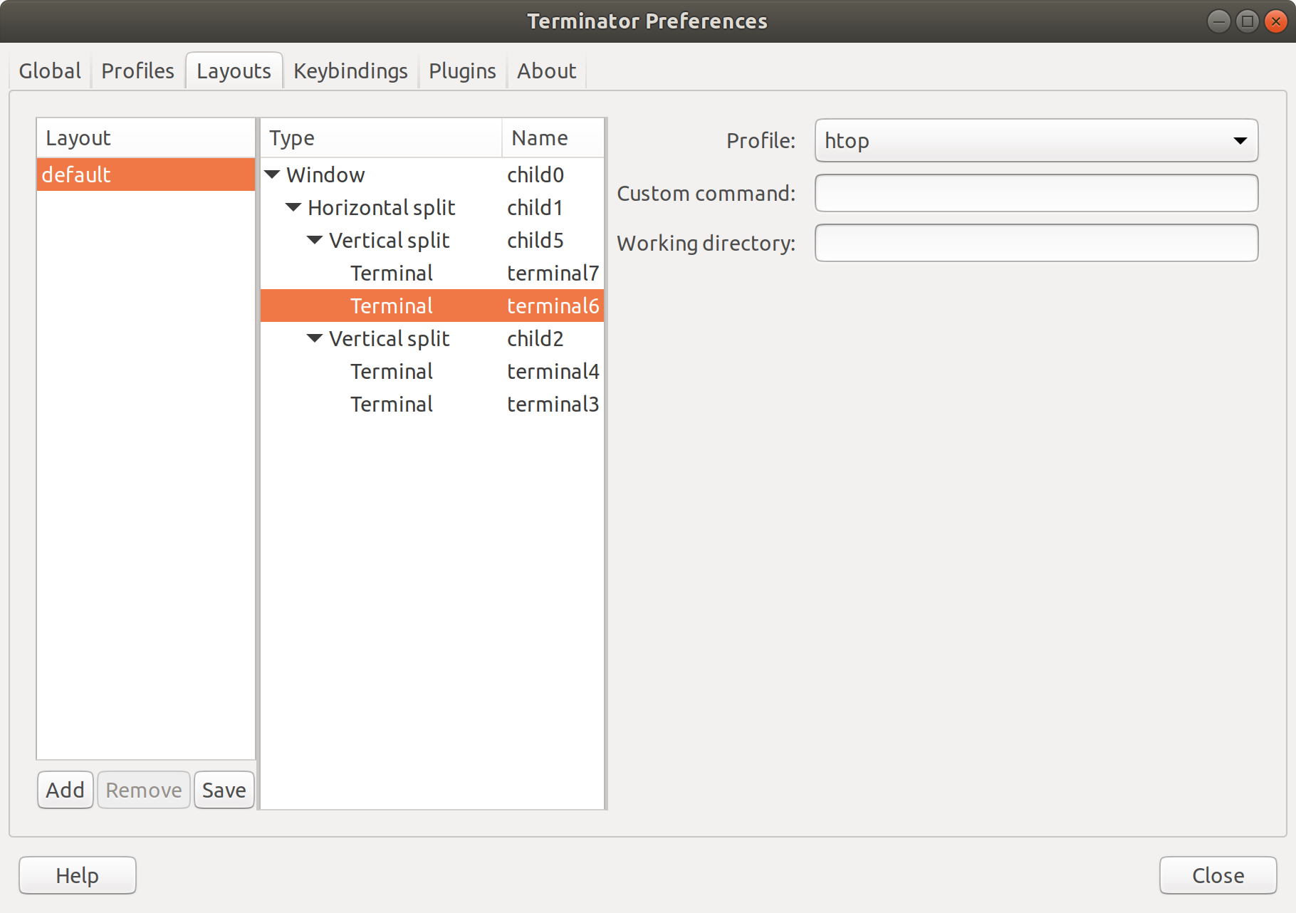 Set Terminal Profiles in Layouts