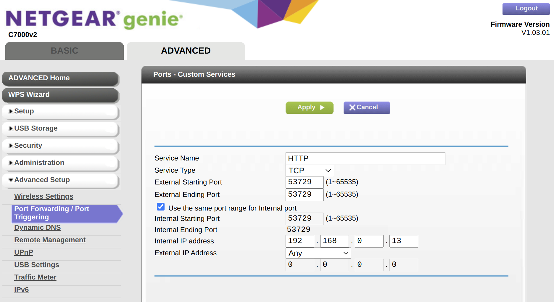 NETGEAR Router Port Forwarding