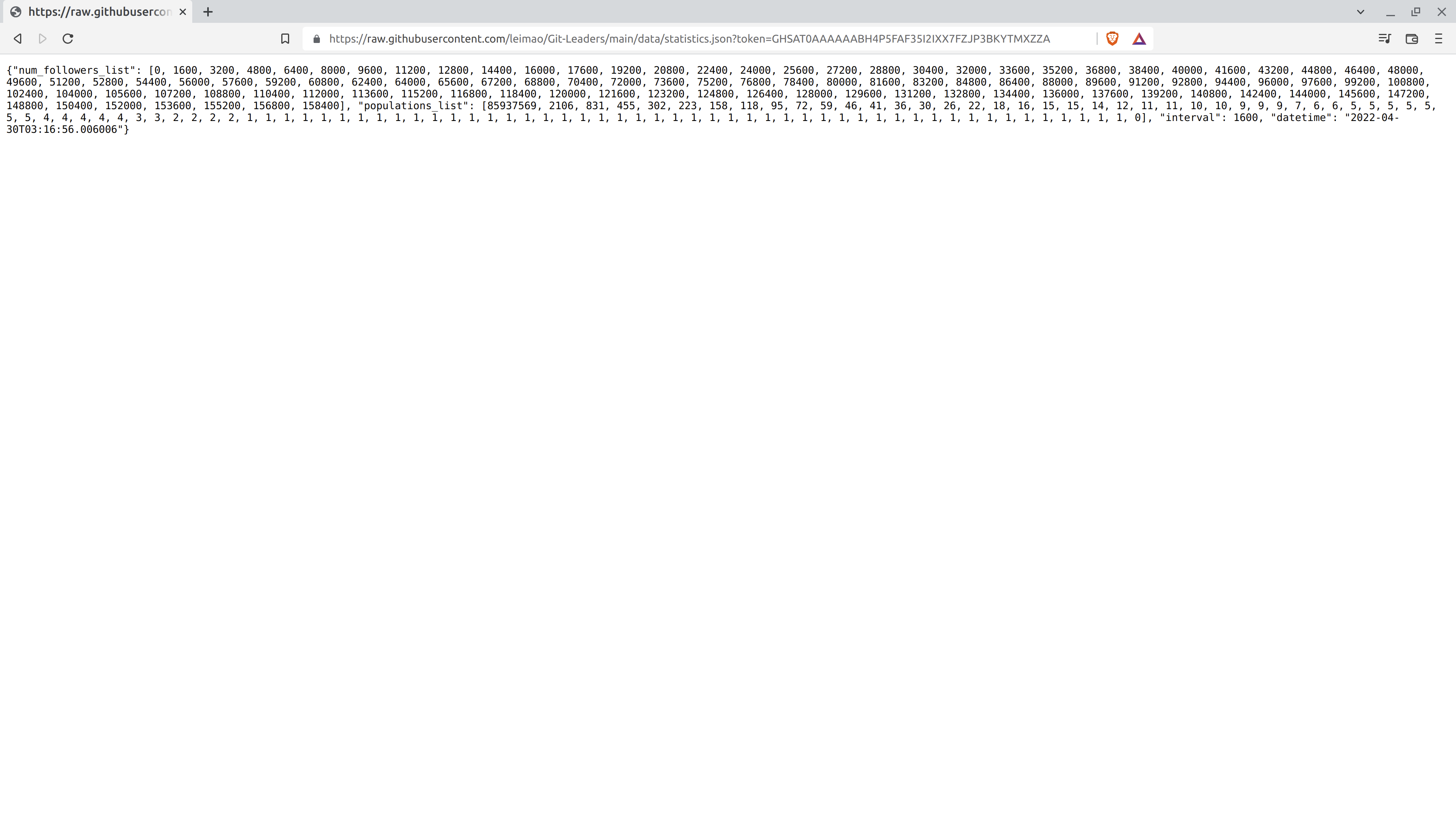 Variable JSON URL in GitHub Repository