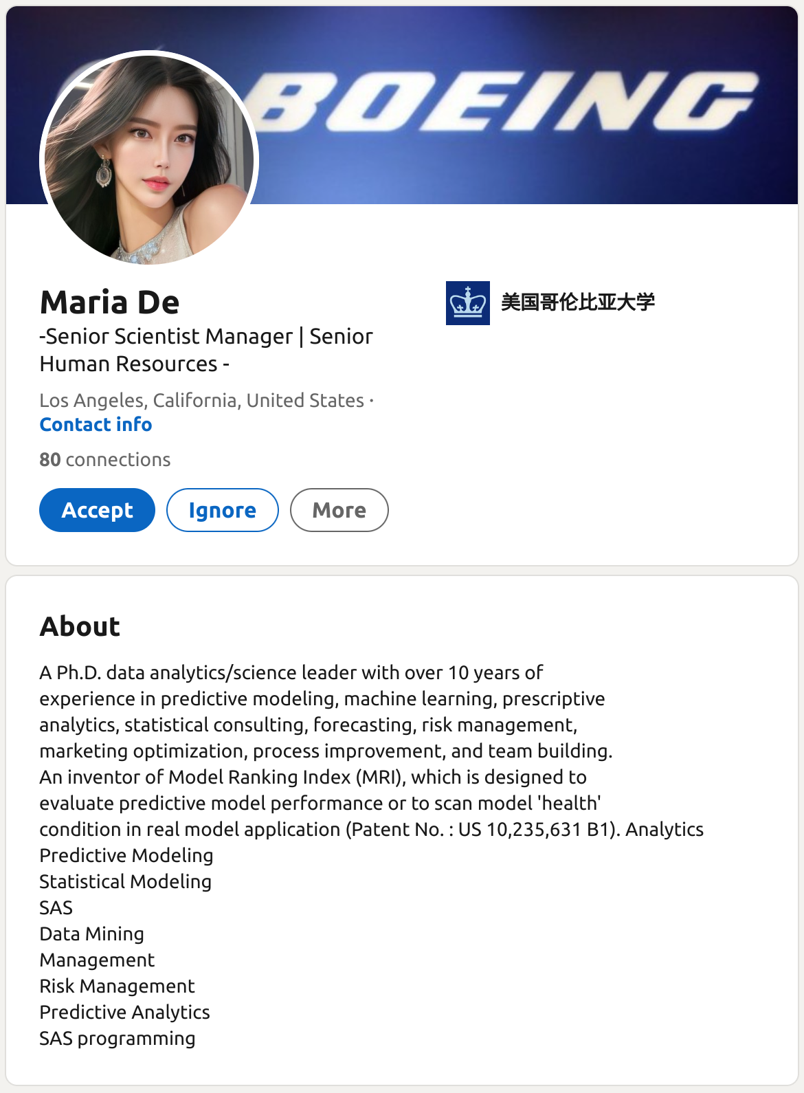 LinkedIn Fake Account Profile