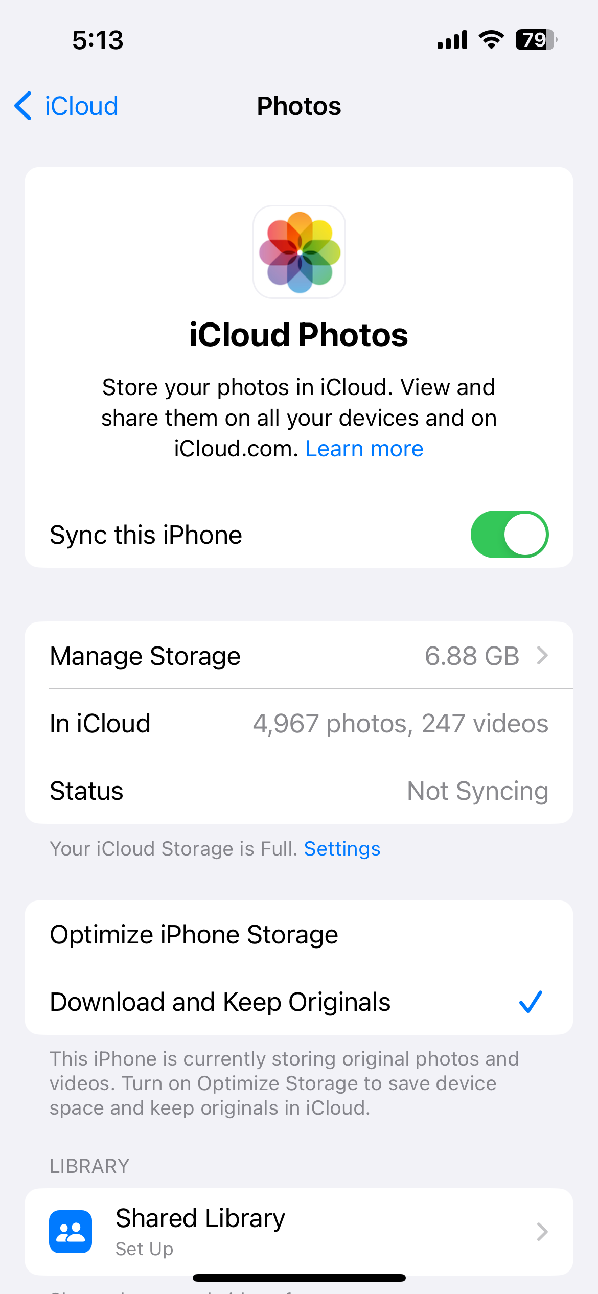 Your iCloud Storage is Full