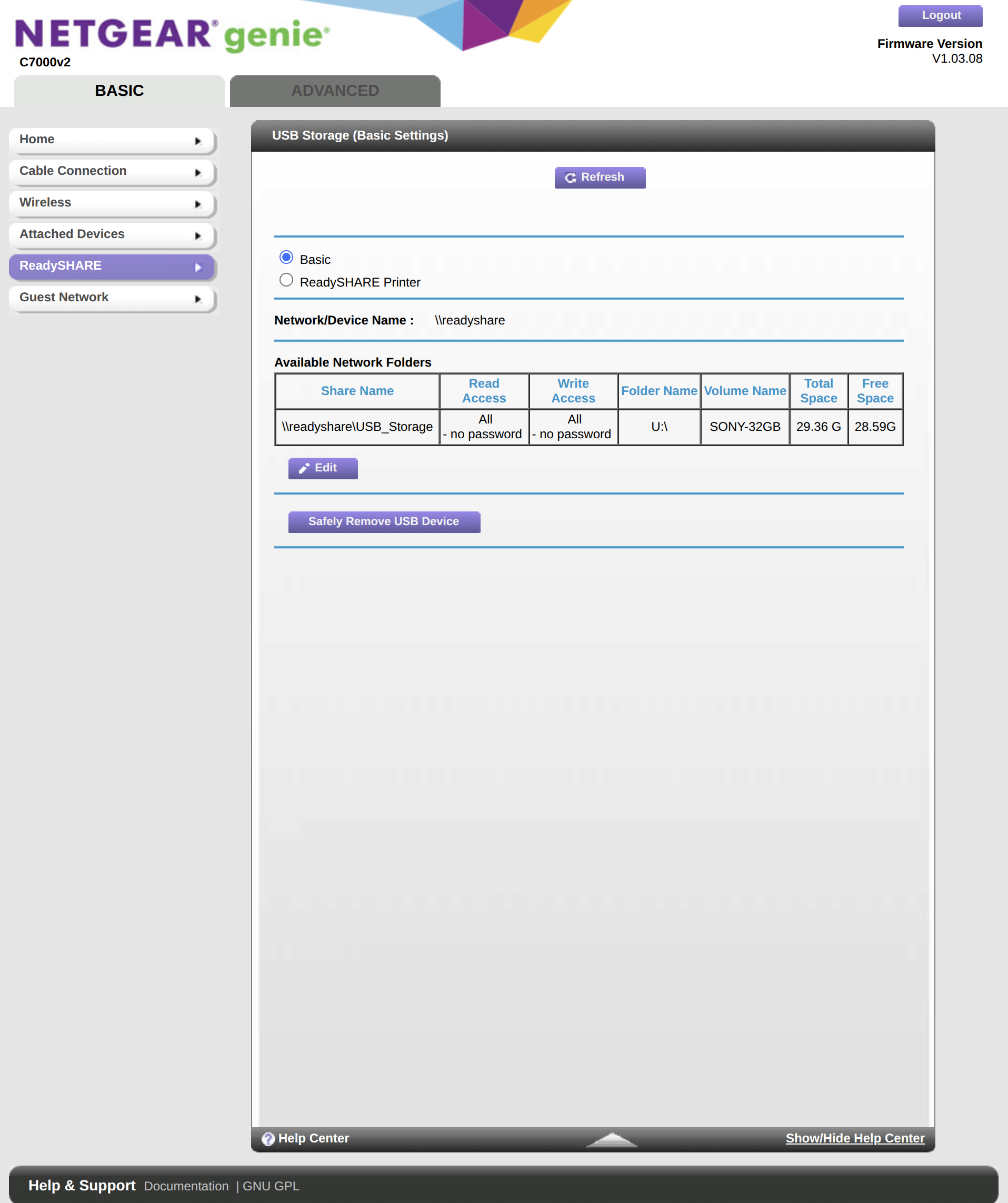 Netgear Router USB Storage
