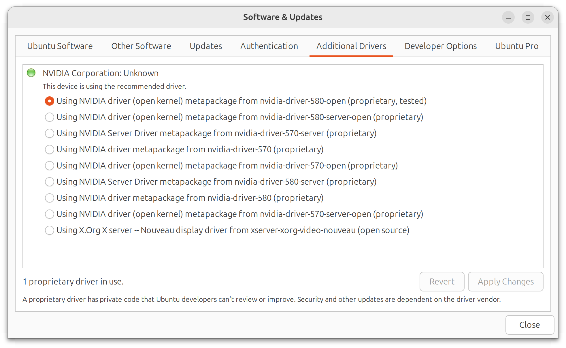 Software & Updates - GPU Drivers